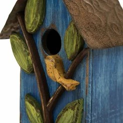 Best Pirce ⭐ Glitzhome Distressed Solid Wood Birdhouse With Leaves, 9.84''H 🤩 -Outdoor Decor Shop 02b145690a345ab1 0865 w800 h800 b0 p0
