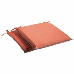 Wholesale π Mozaic Home Sunbrella Cast Coral/ Spectrum Denim Outdoor Chair Pad Set, 17x17 π