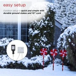 Discount ✔️ Alpine Corporation 28"H Outdoor 🍬 Candy Cane Yard Stakes With Red And White LED Lights (Set Of 3) 🔥 -Outdoor Decor Shop 1c718af402e062bc 6453 w800 h800 b0 p0