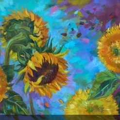Promo 🧨 West Of The Wind LLC Sunflower On Blue 😀