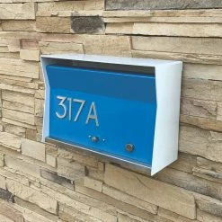 Budget 😀 TedStuff RetroBox Locking Modern Wall Mounted Mailbox, In Arctic White & Aqua ✨ -Outdoor Decor Shop 3661fc8b0362bb2a 5437 w800 h800 b0 p0