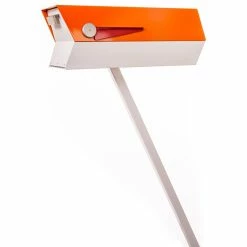 Flash Sale 👏 Modbox USA, Inc. ModboxUSA Mid-Century Modern Curbside Mailbox | Two Tone, Pumpkin And White 💯