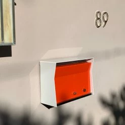Budget 😀 TedStuff RetroBox Locking Modern Wall Mounted Mailbox, In Arctic White & Aqua ✨ -Outdoor Decor Shop 3f8139e70362bb24 5437 w800 h800 b0 p0