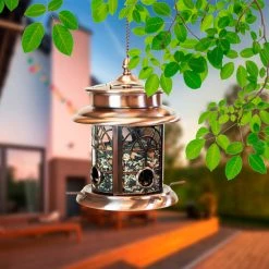 Best reviews of ❤️ Sun-Ray Arch Inlay Solar Bird Feeder, Copper 😀