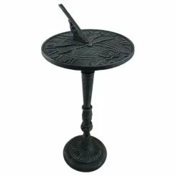 Coupon 💯 Zeckos Verdigris Finish Cast Iron Dragonfly Sundial W/ Pedestal Garden 🔔