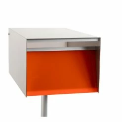 Hot Sale ⌛ FOS Designs USA Urban Back Opening Zincalume (Silver Casing) Mailbox, Orange 🎉