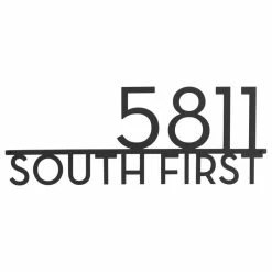 Best Pirce 🥰 Mod Mettle Address Sign W/ Street Name, Black, 6"h Numbers, Palm Springs Font 🌟