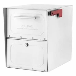 Hot Sale ⭐ Architectural Mailboxes Oasis Classic Post Mount Mailbox, White 💯