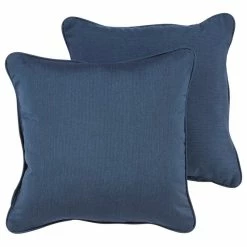 New 🎉 Mozaic Home Corrigan Sunbrella Outdoor Square Pillow, Set Of 2, Indigo, 18x18 🔔