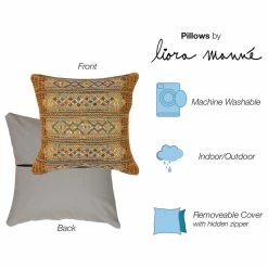 Buy ✔️ Liora Manne Marina Tribal Stripe Indoor/Outdoor Pillow, Gold, 18" Square 🎁 -Outdoor Decor Shop 7911e89a02a764d4 6057 w800 h800 b1 p0
