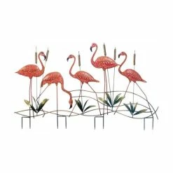 Discount π Summerfield Terrace Metal Cattails And Pink Flamingos Garden Stake β¨