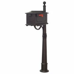Flash Sale ❤️ Special Lite Products Company Kingston Curbside Mailbox With Ashland Mailbox Post Unit, Black 😀
