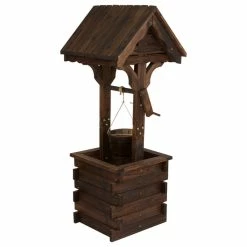 Best Sale 🥰 Shine Company Decorative Wishing Well, Burnt Brown 😍 -Outdoor Decor Shop 9121bfc40b4d2c6e 6831 w800 h800 b1 p0