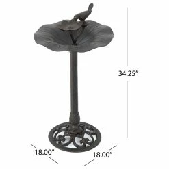 Hot Sale 🌟 GDFStudio GDF Studio Lancaster Outdoor Bronze Aluminum Top Bird Bath With Iron Base 🎁 -Outdoor Decor Shop 96a1bbb801d684b4 8879 w800 h800 b1 p0