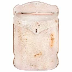 Wholesale 🥰 CREATIVE CO-OP Embossed Tin Post Box, Distressed Finish, Pink ❤️