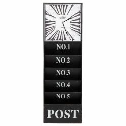 Cheap 🎉 Uniek Kate And Laurel Linch Metal Antique Wall Clock Mail Organizer, Black 💯