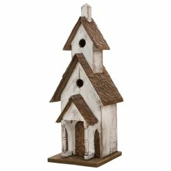Best deal π Glitzhome 23.62" Oversized Rustic Wood White Birdhouse π