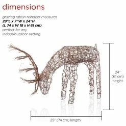 Top 10 🧨 Alpine Corporation 24"H Outdoor Rattan Grazing Reindeer Lawn Decoration With White Halogen Lights ⭐ -Outdoor Decor Shop b61116d403619446 6451 w800 h800 b1 p0