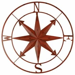 Wholesale ⭐ Zeckos Distressed Metal Indoor Outdoor Compass Rose Large Wall Hanging Mounted 28 Inch 🔔