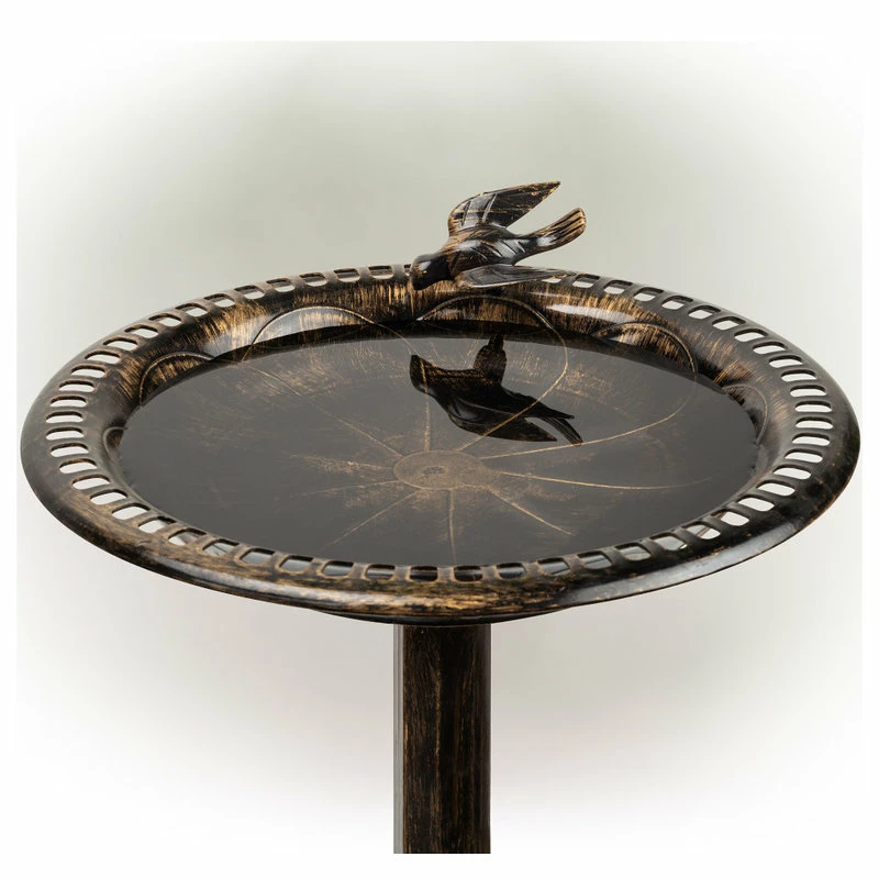 Flash Sale π Alpine Corporation 27" Tall Outdoor Antique Style Bronze Birdbath Bowl With Bird Figurine π 9 Flash Sale π Alpine Corporation 27" Tall Outdoor Antique Style Bronze Birdbath Bowl With Bird Figurine π - Image 9