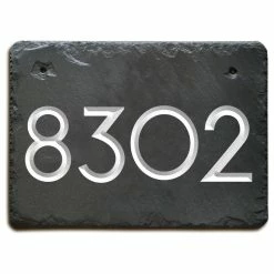 Cheapest 🧨 THE SLATE MASONS Modern Slate Address Plaque, Carved Numbers, House Sign/Marker 🌟