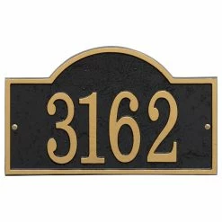 Budget 👏 Whitehall Products WHITEHALL Address Sign House Numbers Address Plaque, Arch - Black/Gold ⭐