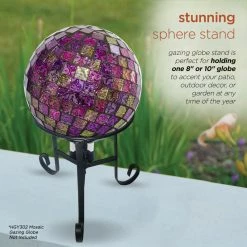 Coupon 😀 Alpine Corporation Gazing Globe Metal Stand 😉 -Outdoor Decor Shop d21165f80ff79263 8297 w800 h800 b0 p0