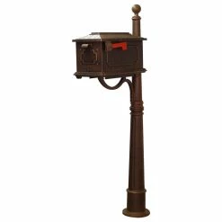 Brand new ✨ Special Lite Products Company Kingston Curbside Mailbox With Ashland Mailbox Post Unit, Copper ⭐