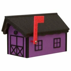 Outlet ✨ Horse Barn Weatherproof Mailbox, USA Handmade, Black, Purple 🔥