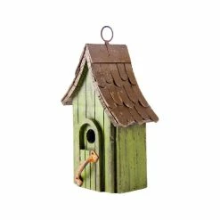 Deals 😀 Glitzhome Rustic Garden Distressed Wooden Birdhouse, Metal Door Handle 👏