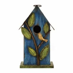 Best Pirce β Glitzhome Distressed Solid Wood Birdhouse With Leaves, 9.84''H π€©