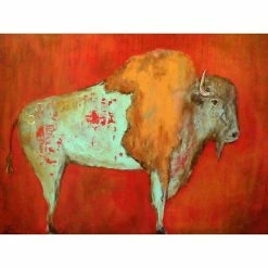 Hot Sale 👏 WEST OF THE WIND Red Buffalo Outdoor Art 👍