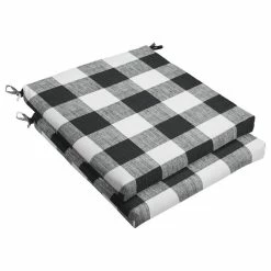 Best Sale π Mozaic Home Stewart Black Buffalo Plaid Chair Cushion, Set Of 2, 20x20 π§¨