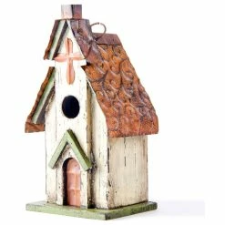 Coupon π Glitzhome Rustic Garden Distressed Wooden Church Birdhouse, Cross π