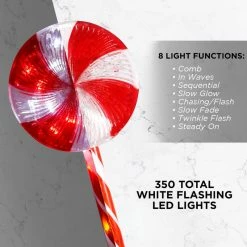 Discount ✔️ Alpine Corporation 28"H Outdoor 🍬 Candy Cane Yard Stakes With Red And White LED Lights (Set Of 3) 🔥 -Outdoor Decor Shop fce1f6ec0dc45f78 6453 w800 h800 b0 p0