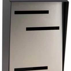 Coupon 😍 Mid Century Modern Mailbox, Two Tone Black, Vertical Large, Stainless 👍