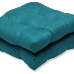 Brand new 🥰 Pillow Perfect Inc Rave Wicker Seat Cushion, Set Of 2, Teal 🥰