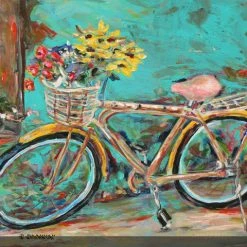 Coupon 🎁 WEST OF THE WIND Teal Bicycle Outdoor Art ⭐