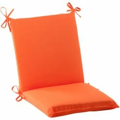 Promo ❤️ Pillow Perfect Inc Sundeck Orange Squared Corners Chair Cushion ❤️