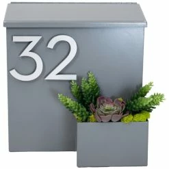 Wholesale 💯 Modern Aspect Greetings Wall Mounted Mailbox W/ House Numbers, Gray, With Numbers 🤩