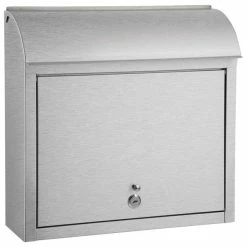 Cheapest ⭐ QualArc Compton Decorative Wall Mounted Locking Mailbox, Stainless Steel 🔔