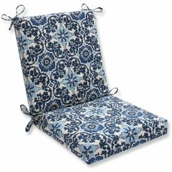 Wholesale 😉 Pillow Perfect Inc Woodblock Prism Blue Squared Corners Chair Cushion 👏
