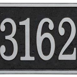 Deals ✨ WHITEHALL Address Sign House Number Plaque, Rectangle - Black/Silver 🌟