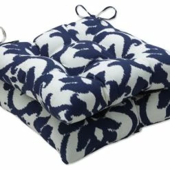 Promo 🔥 Pillow Perfect Inc Basalto Navy Wrought Iron Seat Cushion Set Of 2 🌟