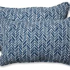 Best deal 😍 Pillow Perfect Inc Out/Indoor Herringbone Rectangular Throw Pillow, Set Of 2, Ink Blue ❤️