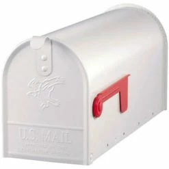 Deals 👍 Solar Group Gibraltar E1100W00 Elite Post Mount Rural Mailbox, Standard Size T1, White 👍