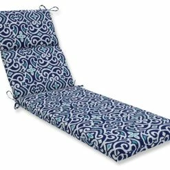 Discount 🌟 Pillow Perfect Inc Out/Indoor New Damask Chaise Lounge Cushion, Marine 🧨