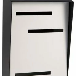 Brand new ✔️ Mid Century Modern Mailbox, Two Tone Black, Vertical Large, White 🧨