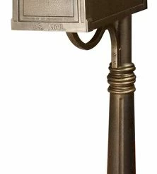 Buy 🎁 Special Lite Products Company Berkshire Curbside Mailbox With Ashland Mailbox Post Unit, Hand Rubbed Bronze 🤩