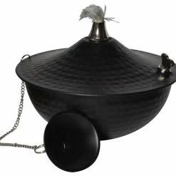 Deals 🌟 Legends Direct Maui Tabletop Tiki Torch/Oil Lamp Tiki Torch With Snuffer, 🔨 Hammered Black, 1 Pac ✨